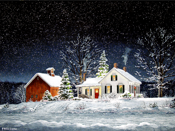 “Christmas in Vermont” by artist Fred Swan – Ink & Join